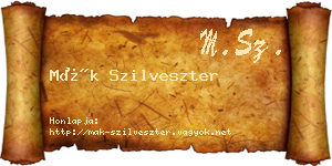 Mák Szilveszter névjegykártya