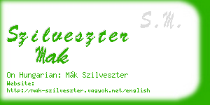 szilveszter mak business card